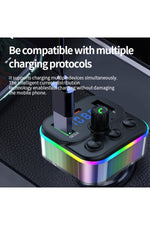 Load image into Gallery viewer, Bluetooth Araç Kiti FM Transmitter USB Type-C PD RGB LED Işıklı Flash Bellek MP3 Çakmaklık Girişli