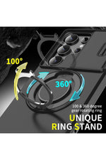 Load image into Gallery viewer, Samsung Galaxy A15 Uyumlu Kılıf Kamera Korumalı Sürgülü 360 Dönebilen Magsafe Stand Tank Kapak