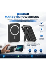 Load image into Gallery viewer, iPhone 12/13/14/15/16 Plus/17 Pro Max Uyumlu 12000 Powerbank Kablolu ve Kablosuz Hızlı Şarj Cihazı