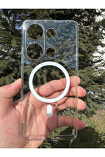 Load image into Gallery viewer, Poco M6 Pro 4G Uyumlu Kılıf Sert Sararmaz Magsafe Kamera Korumalı Koruyucu Şeffaf Dayanıklı Kapak