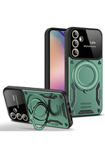 Load image into Gallery viewer, Samsung Galaxy A54 Uyumlu Kılıf Magsafe Standlı Kamera Lens Korumalı Dayanıklı Renkli Tank Kapak