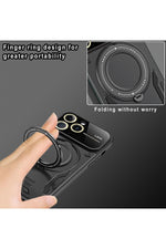 Load image into Gallery viewer, iPhone 15 Pro Uyumlu Kılıf Magsafe Standlı Kamera Lens Korumalı Darbelere Dayanklı Renkli Tank Kapak