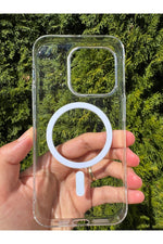 Load image into Gallery viewer, iPhone 15 Pro Uyumlu Simli Kılıf Sert Sararmaz Magsafe Kamera Kenarı Koruyucu Dayanıklı Kapak