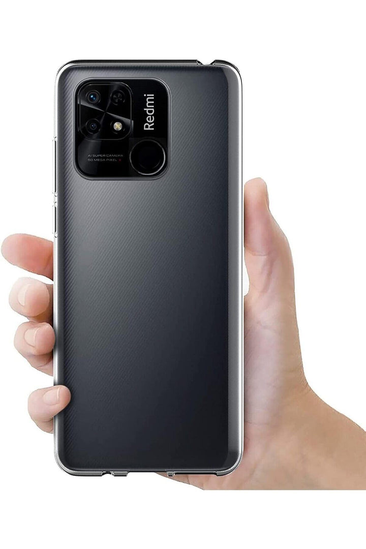 Xiaomi Redmi 10C Uyumlu Kılıf 3D Kamera Korumalı Darbe Önleyici Şeffaf Esnek Transparan Silikon