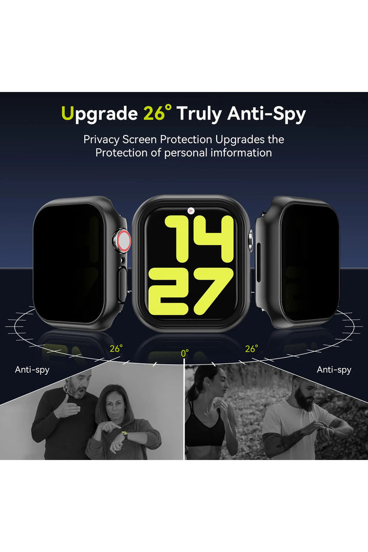 Apple Watch 40mm Uyumlu Kılıf Ekran ve Kasa Koruma Hayalet/Privacy Gizlilik Özellikli Kasa Koruyucu