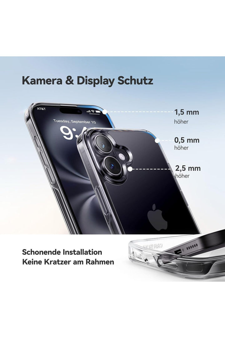 iPhone 16 Uyumlu Kamera Çıkıntlı Korumalı Darbe Önleyici Şeffaf Esnek Renksiz Silikon Kapak