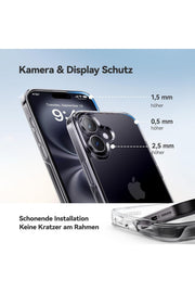 iPhone 16 Uyumlu Kamera Çıkıntlı Korumalı Darbe Önleyici Şeffaf Esnek Renksiz Silikon Kapak