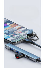 Load image into Gallery viewer, PC/iPad/Macbook/iPhone 15 Plus/16/17 Pro Max Uyumlu Type-C/USB To USB/Type-C/3.5mm Jack Çevirici HUB