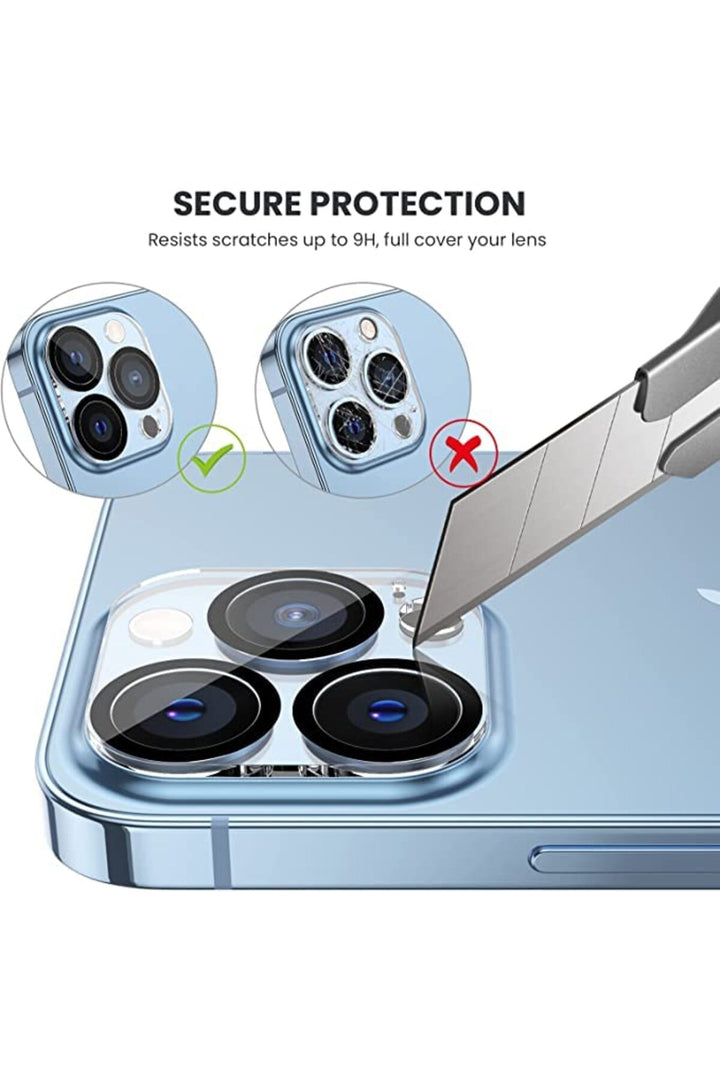 iPhone 13 Pro/13 Pro Max Uyumlu Kamera Lens Koruyucu Temperli Cam Dayanıklı Kamera Lens Koruma