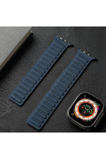 Load image into Gallery viewer, Apple Watch 9 8 7 6 5 4 3 2 1 Se 42mm/44mm/45mm/49mm Uyumlu Kordon Mıknatıslı Magnetli Deri Kordon