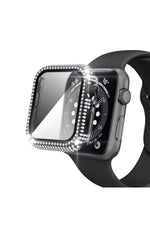 Load image into Gallery viewer, Apple Watch 45mm 7/8/9 Uyumlu Kılıf Ekran ve Kasa Koruyucu Parlak Büyük Taşlı Watch Kasa Koruma
