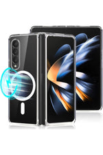 Load image into Gallery viewer, Samsung Galaxy Z Fold 5 Uyumlu Kılıf Kamera Çıkıntılı Şeffaf Magsafe Kablosuz Şarj Destekli Kapak