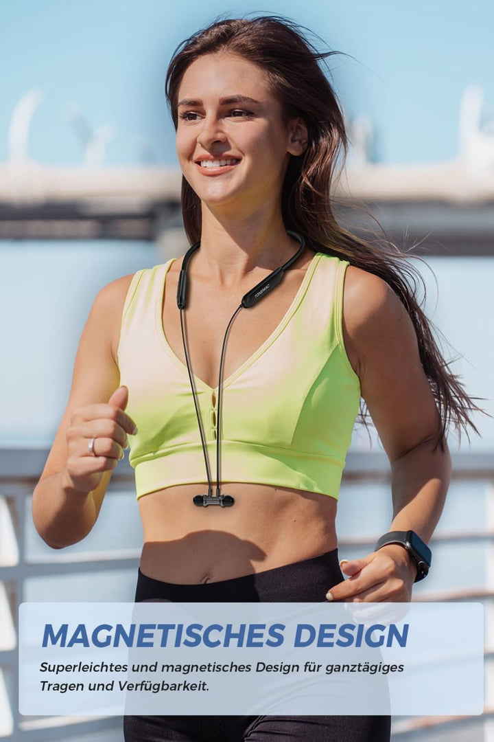 130 Saat Uzun Kullanım Süresi Sporcu Bluetooth Kulaklık Boyun Bantlı Ense Tipi Mıknatıslı Kablosuz