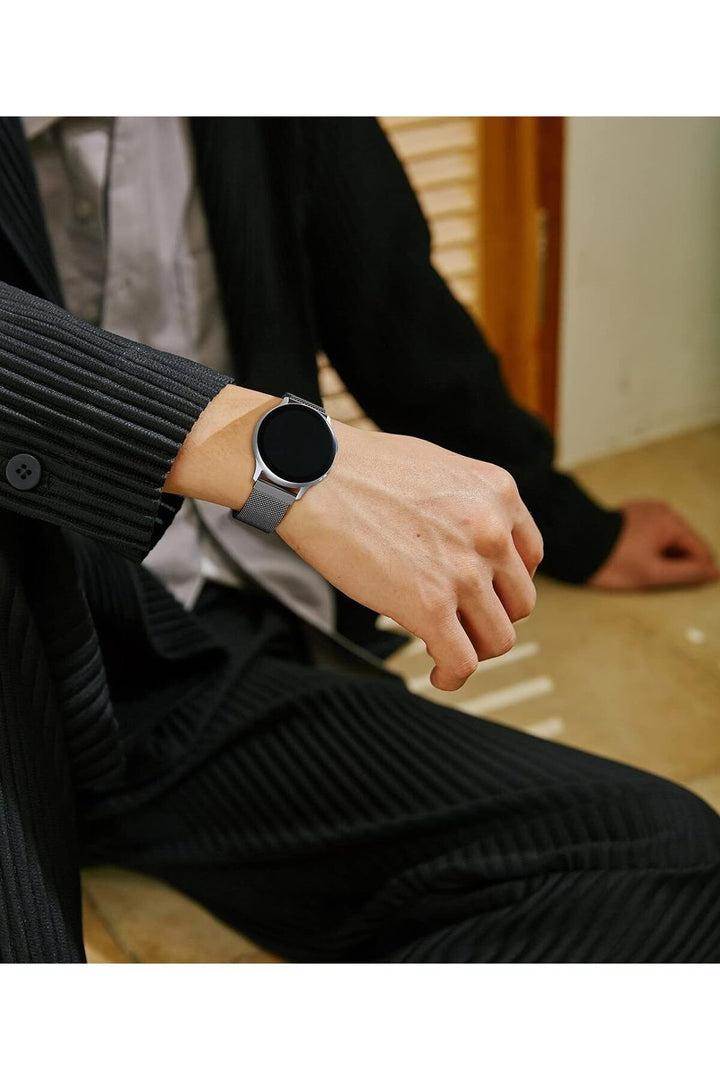 Huawei Watch GT/GT2E/GT2/GT2 Pro/GT3/GT3 Pro/GT4 46mm Uyumlu Kordon Mıknatıslı Parlak İnce Metal