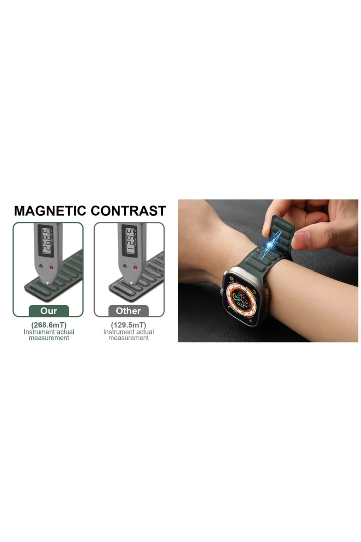 Apple Watch 9 8 7 6 5 4 3 2 1 Se 42mm/44mm/45mm/49mm Uyumlu Kordon Mıknatıslı Magnetli Deri Kordon