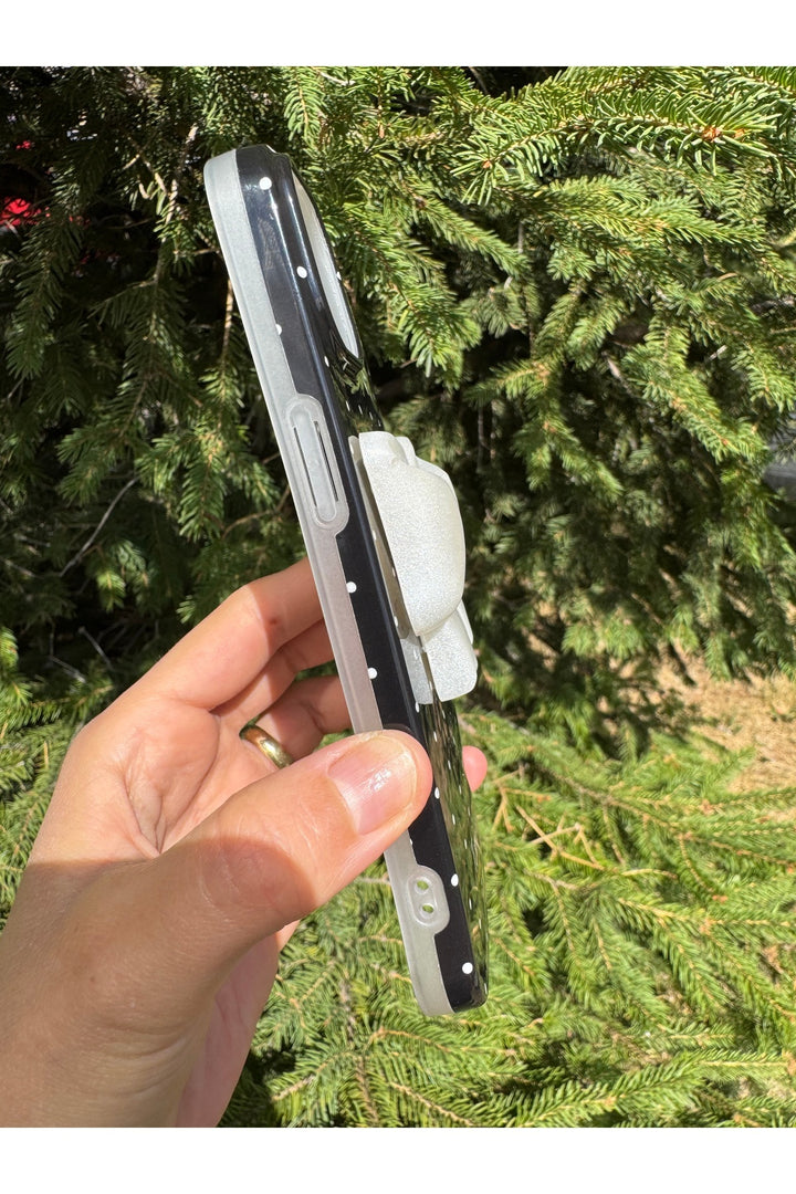 iPhone 15 Uyumlu Kılıf Simli Parlak Fiyonk Desenli Silikon Kamera Çevresi Koruyucu Kapak