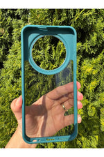Load image into Gallery viewer, Tecno Spark 30C Uyumlu Kılıf Siyah Transparan Şeffaf Kamera Çevresi Metal Koruyucu Silikon Kapak