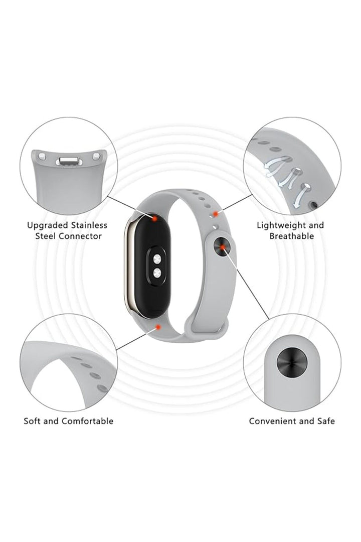 Xiaomi Mi Band 9 Uyumlu Kordon Liquid Silikon Ayarlanabilir Renkli Lekelere Dayanıklı Lansman Kordon