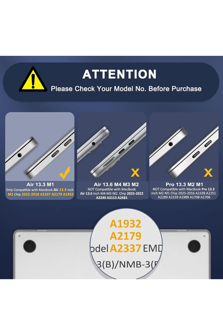 MacBook Pro 13.3' A2338 A2251 A2289 A2159 A1989 A1708 Uyumlu Antishock Koruyucu Kılıf Kasa Koruma