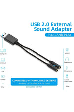 Load image into Gallery viewer, USB To 3.5mm Jack Çevirici USB To Kulaklık ve Mikrofon Çevirici Ses Kartlı Notebook PC Dönüştürücü