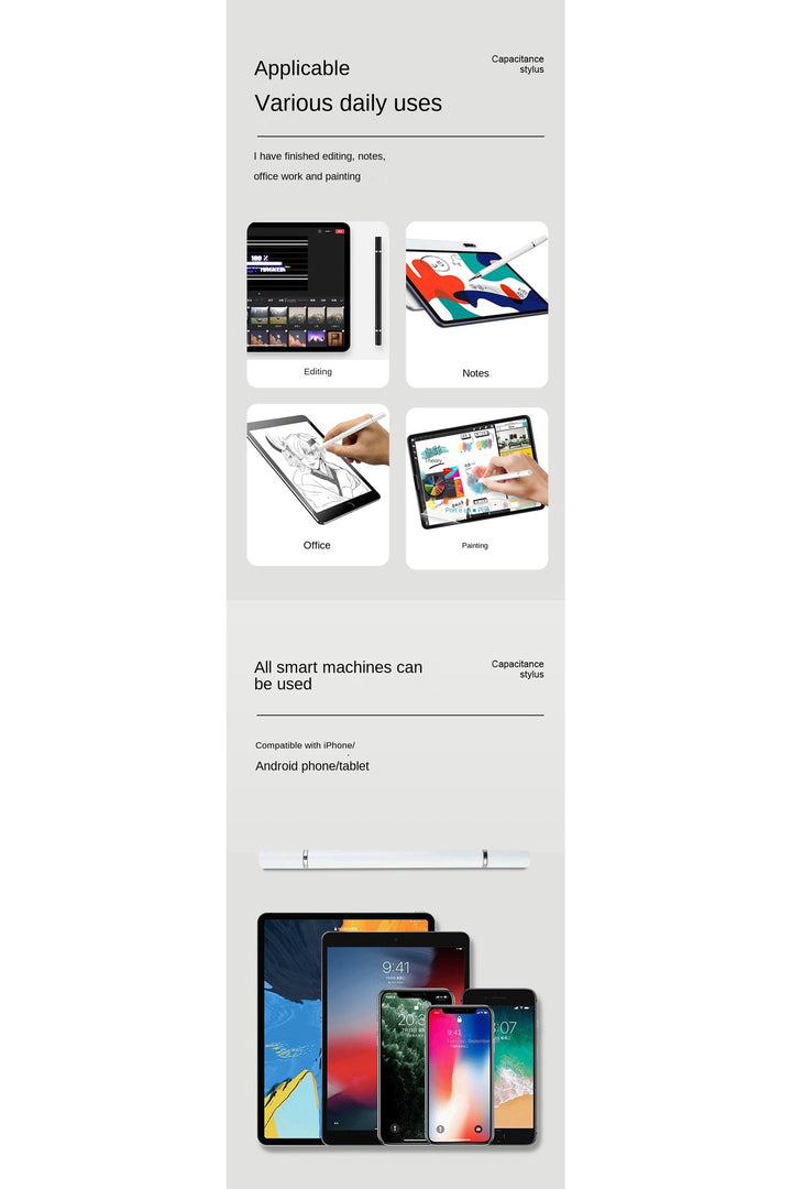 iPhone iPad Uyumlu Dokunmatik Kalem Telefon - Tablet ve Tüm Dokunmatik Cihazlar için Uygun Kalem