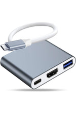 Load image into Gallery viewer, İpad Iphone 16/17 Pro Max Uyumlu Type-c To 4k Hdmi Hub Usb-c Type-c Pd Usb Çevirici 3in1 Dönüştürücü