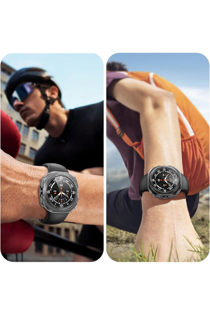 Samsung Watch Ultra 47mm Uyumlu Kılıf Ekran ve Kasa Koruyucu Şeffaf Kasa Koruma Çerçeve Guard Case