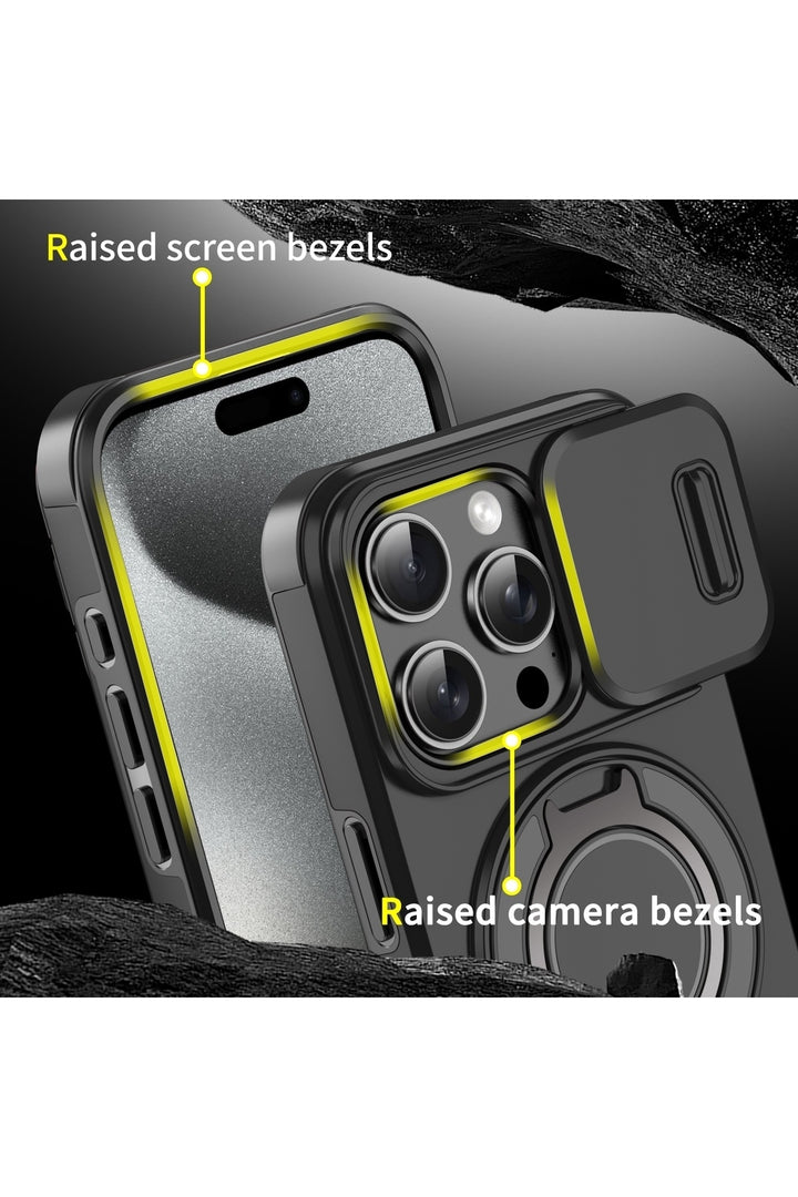 Xiaomi Redmi Note 14 Pro /note 14 Pro Plus Uyumlu Kılıf Magsafe Stand Siyah Kamera Korumalı Kapak