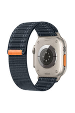 Load image into Gallery viewer, Apple Watch 44mm/45mm/46mm/49mm Uyumlu Kordon Bakla Bölmeli Dizayn Hasır Cırt Dokuma Kumaş Kordon