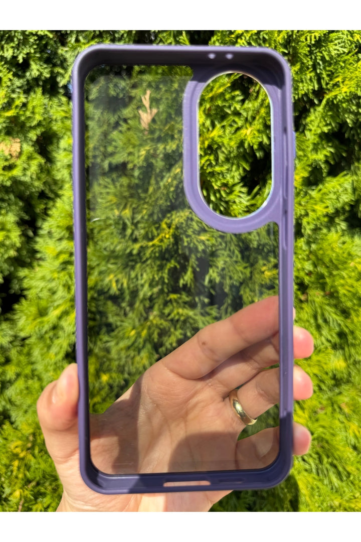 Samsung Galaxy S23 Fe Uyumlu Kılıf Siyah Transparan Şeffaf Kamera Çevresi Metal Koruyucu Silikon