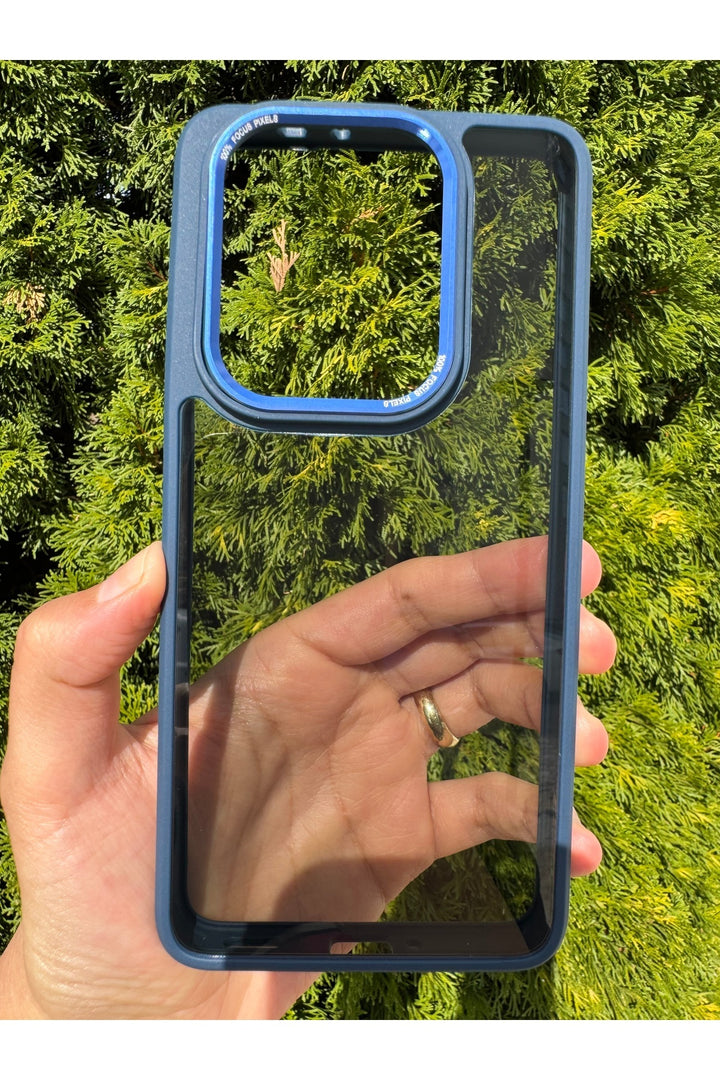 Xiaomi Mi 14T Pro Uyumlu Kılıf Siyah Transparan Şeffaf Kamera Çevresi Metal Koruyucu Silikon Kapak