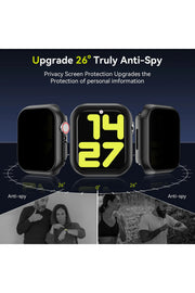 Apple Watch 44mm Uyumlu Kılıf Ekran ve Kasa Koruma Hayalet/Privacy Gizlilik Özellikli Kasa Koruyucu