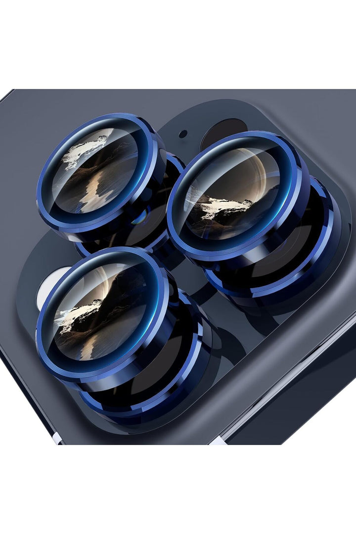 iPhone 15 Pro Max Uyumlu Kamera Lens Koruyucu Dayanıklı Renkli Metal Temperli Cam Kamera Lens Koruma