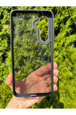 Load image into Gallery viewer, Samsung Galaxy A56/A36 Uyumlu Kılıf Siyah Transparan Şeffaf Kamera Çevresi Metal Koruyucu Silikon
