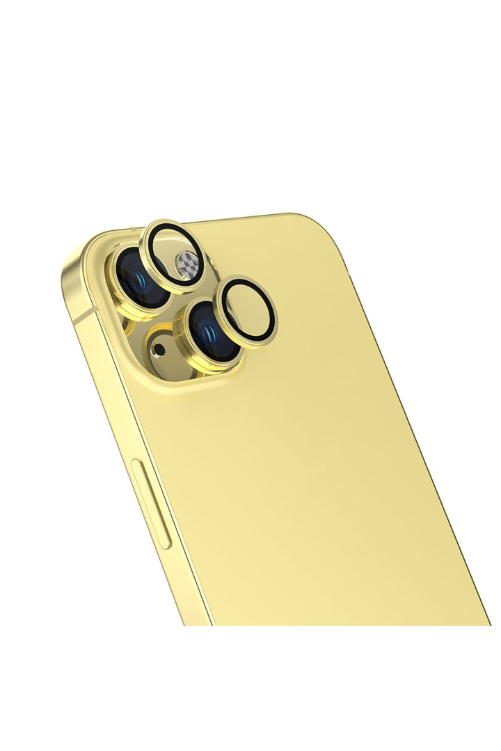 İphone 15/iphone 15 Plus Uyumlu Kamera Lens Koruyucu Dayanıkl Renkli Metal Temperli Cam Koruma