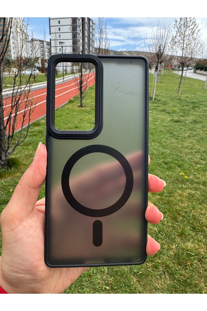 Samsung Galaxy S25 Ultra Uyumlu Kılıf Magsafe Renkli Mat Sararmaz Kamera Etrafı Metalik Kapak