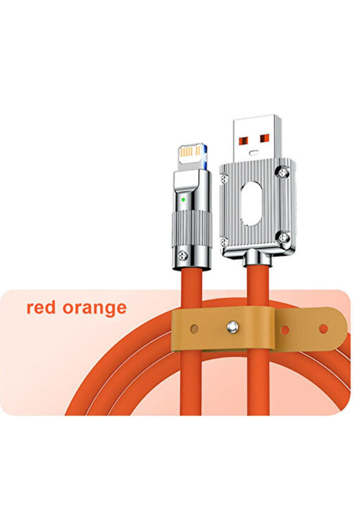 USB To Lightning 120W 6A Turbo Hızlı Şarj ve Data Kablosu Apple iPhone iOS Uyumlu Esnek Kopmaz
