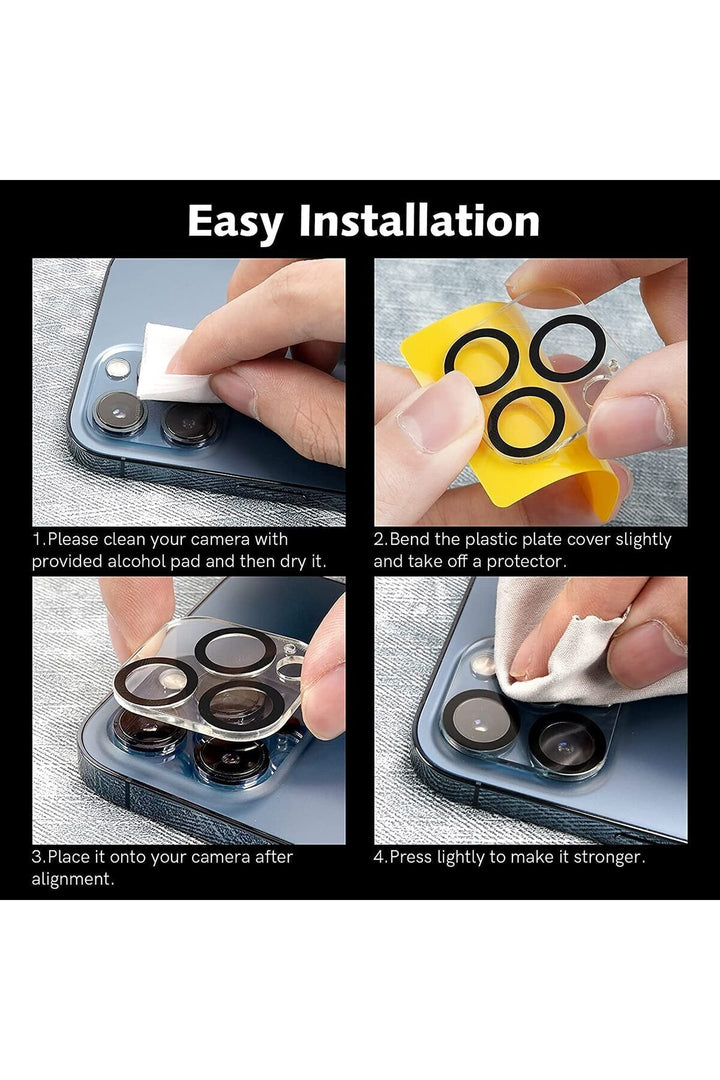 iPhone 13 Pro/13 Pro Max Uyumlu Kamera Lens Koruyucu Temperli Cam Dayanıklı Kamera Lens Koruma