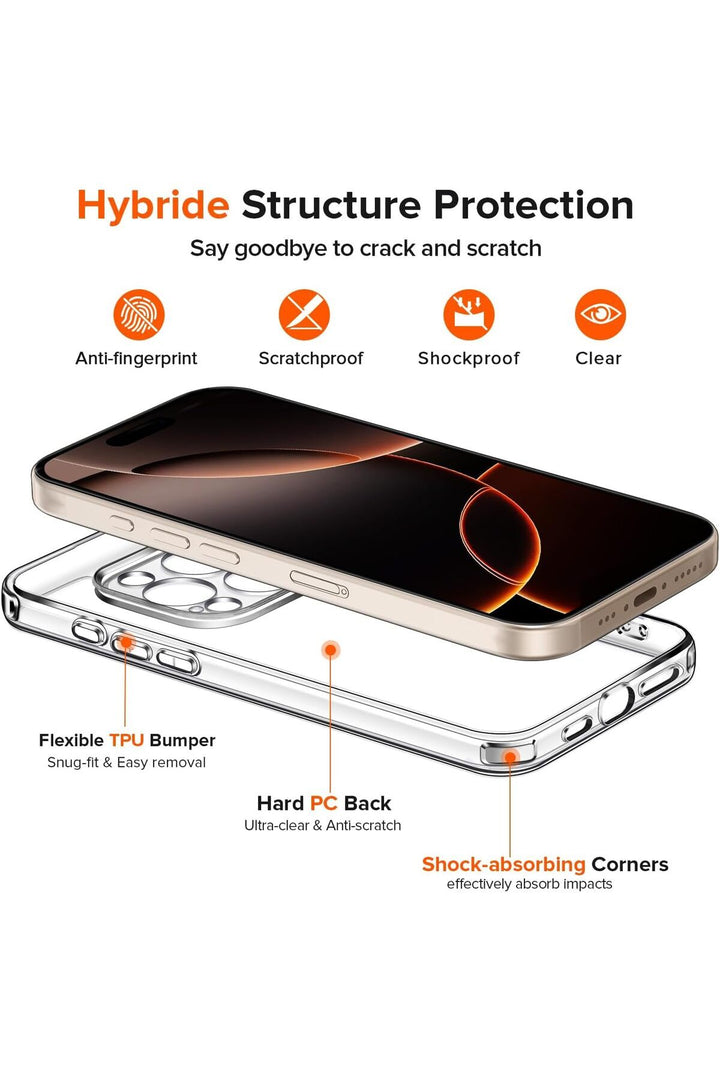 iPhone 16 Pro Max Uyumlu Şeffaf Kılıf Kamera Çıkıntılı Koruyucu Slim Renksiz İnce Esnek Silikon