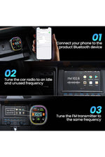Load image into Gallery viewer, Bluetooth Araç Kiti Araç RGB LED Fm Transmitter USB Type-C MP3 Flash Bellek PD Çakmaklık Girişli