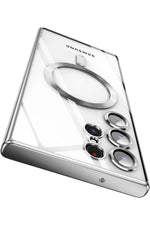 Load image into Gallery viewer, Samsung Galaxy S24 Ultra Uyumlu Kılıf 3D Kamera Lens Korumalı Magsafe Kenarı Renkli Şeffaf Kapak