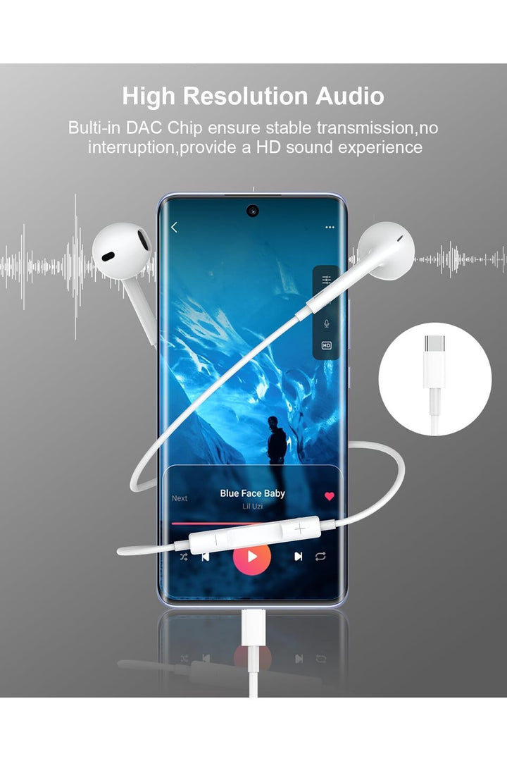 iPhone 15 Pro 16 Plus 16 Pro Max 17 Air Uyumlu Kulaklık Type-C Tak Çalıştır Bluetooth Gerektirmez