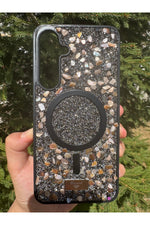 Load image into Gallery viewer, Samsung Galaxy S24 Plus/S25 Plus Uyumlu Taşlı Magsafe Kılıf Parlak Taşlı Simli Koruyucu Silikon
