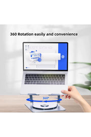 Macbook/Laptop/Notebook Soğutucu Fan Stand RGB LED Işıklı Ayarlanabilir/Katlanabilir 360 Dönebilen