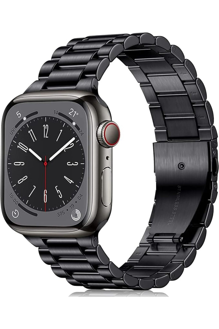 Apple Watch 9 8 7 6 5 4 3 2 Se 42mm/44mm/45mm/49mm Uyumlu Kordon Ayarlanablir Parlak Metal Paslanmaz