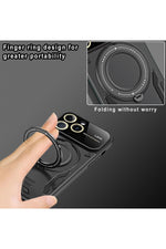 Load image into Gallery viewer, iPhone 15 Pro Uyumlu Kılıf Magsafe Standlı Kamera Lens Korumalı Darbelere Dayanklı Renkli Tank Kapak