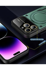 Load image into Gallery viewer, iPhone 15 Pro Uyumlu Kılıf Magsafe Standlı Kamera Lens Korumalı Darbelere Dayanklı Renkli Tank Kapak