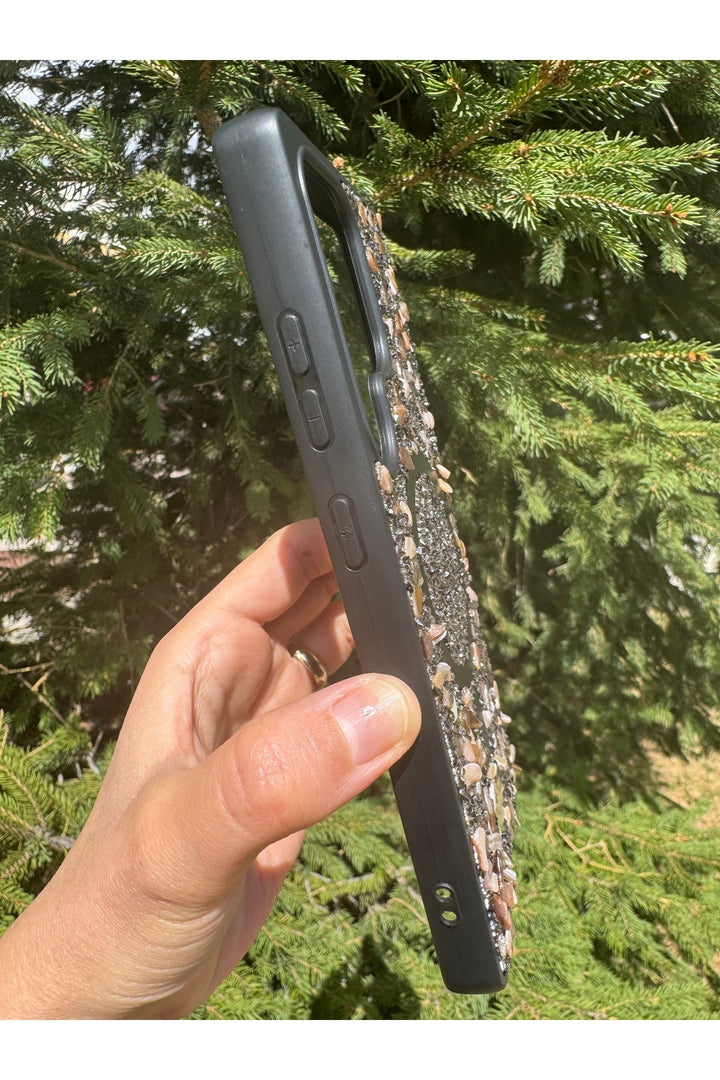 Samsung Galaxy S25 Ultra Uyumlu Taşlı Magsafe Kılıf Parlak Taşlı Smli Koruyucu Kablosuz Şarj Silikon