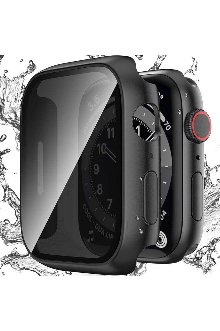 Apple Watch 44mm Uyumlu Kılıf Ekran ve Kasa Koruma Hayalet/Privacy Gizlilik Özellikli Kasa Koruyucu