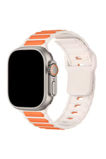 Load image into Gallery viewer, Apple Watch 10/9/8/7/6/SE/Ultra Uyumlu 42/44/45/46/49mm Çift Renkli Bakla Desen Silikon Spor Kordon